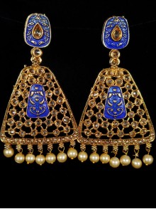 Reverse Ad Earrings With Meenakari Work